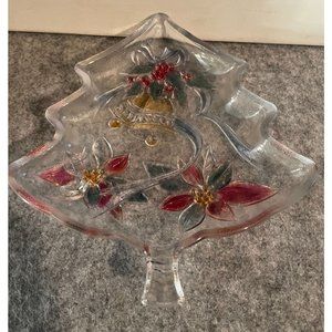 Glass Christmas Tree Candy Dish   Savoir Vivre   #1032